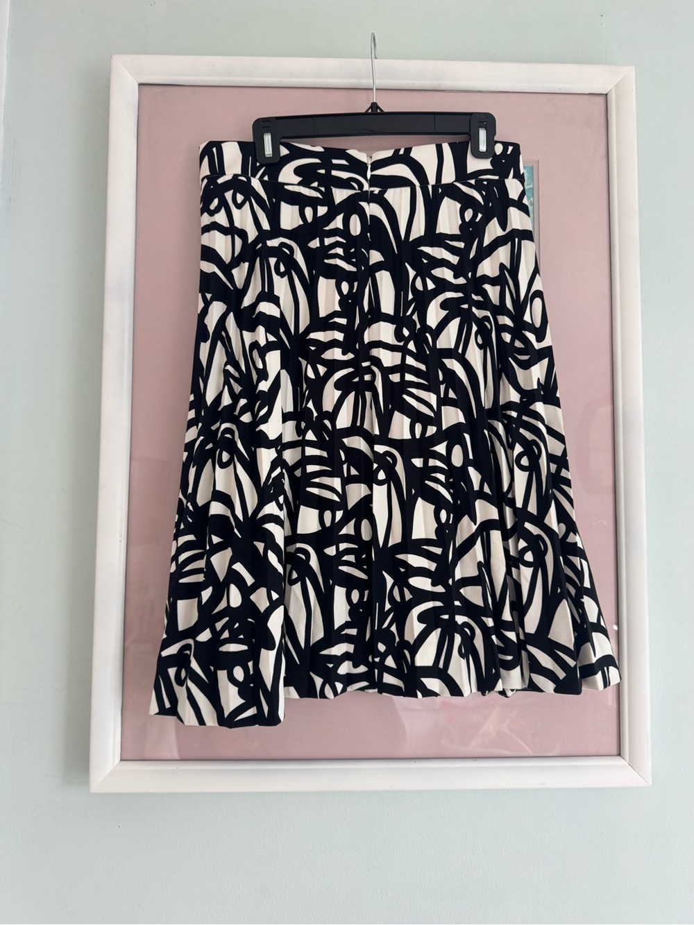 J. Crew Black and White Abstract Print Midi Skirt